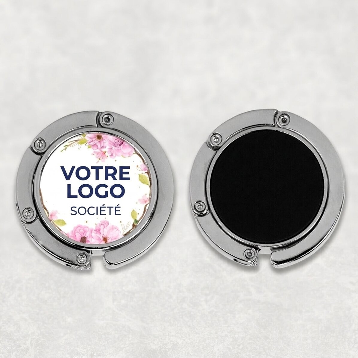 Porte-sac de table personnalisé avec logo et motif floral