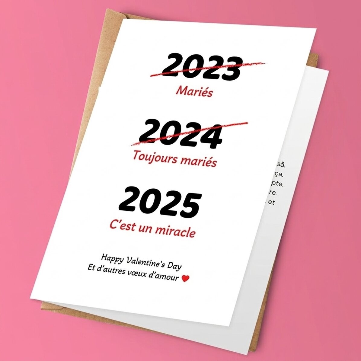 Carte de vœux personnalisée et amusante avec un message pour la Saint-Valentin