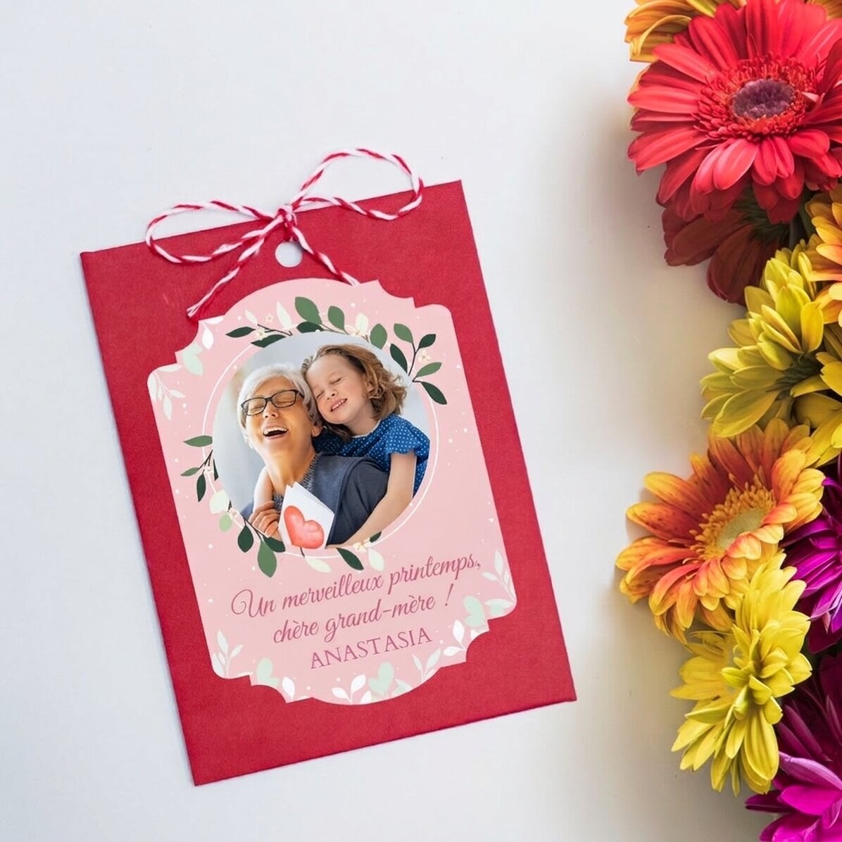 Martisor à planter, personnalisé avec une photo et un message pour ma grand-mère