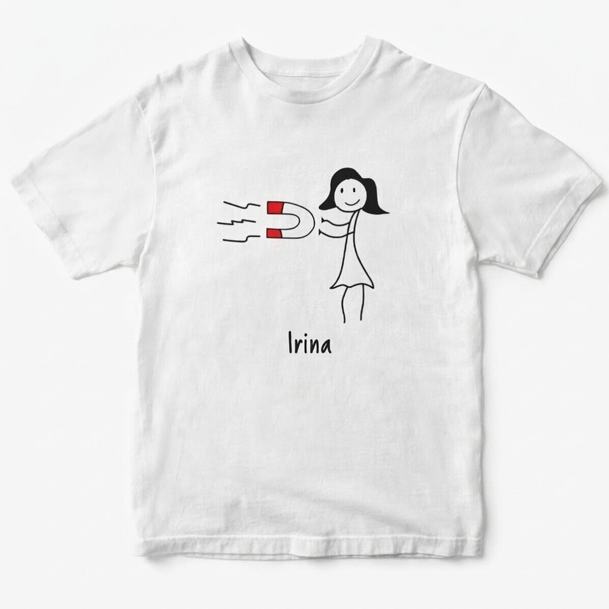 T-shirt en coton pour femme, personnalisé avec un texte - Magnet