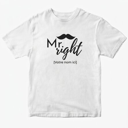 T-shirt en coton personnalisé avec un texte - Mr. Right