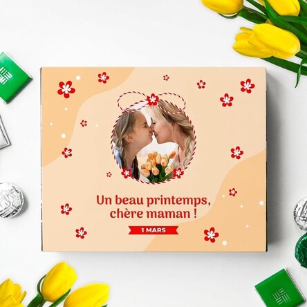 Boîte de bonbons personnalisée avec une photo et un message
