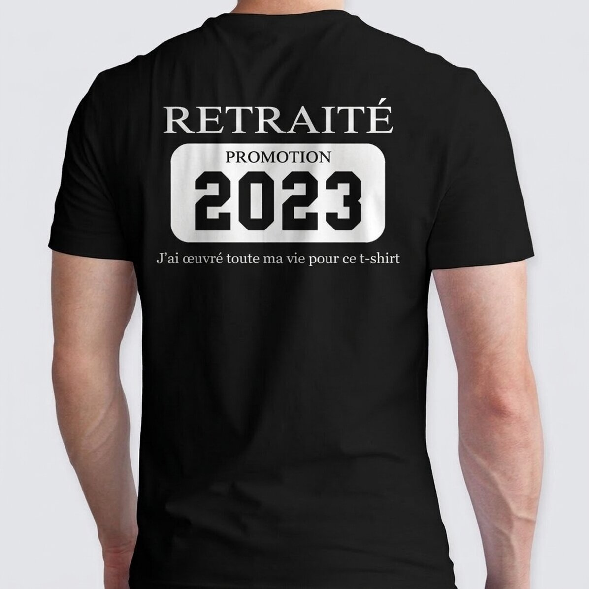 T-shirt en coton personnalisé avec un texte - Départ à la retraite