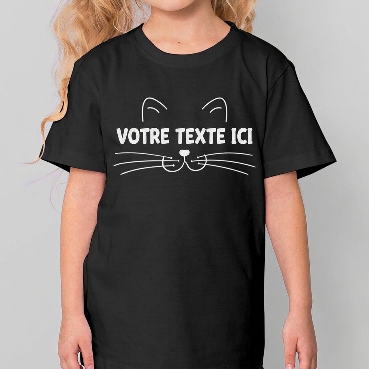T-shirt en coton pour enfants personnalisé avec un texte - La petite chatte