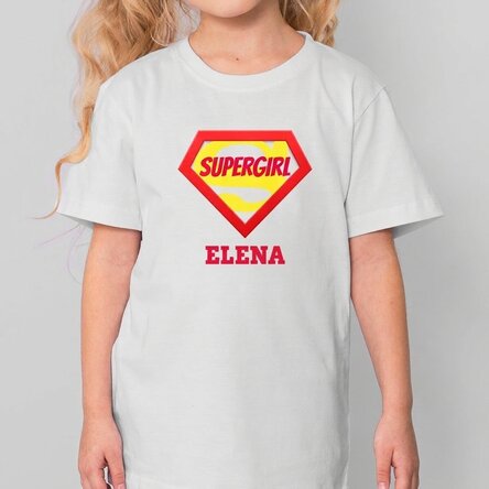 T-shirt en coton pour enfants personnalisé avec un texte - Super-héros