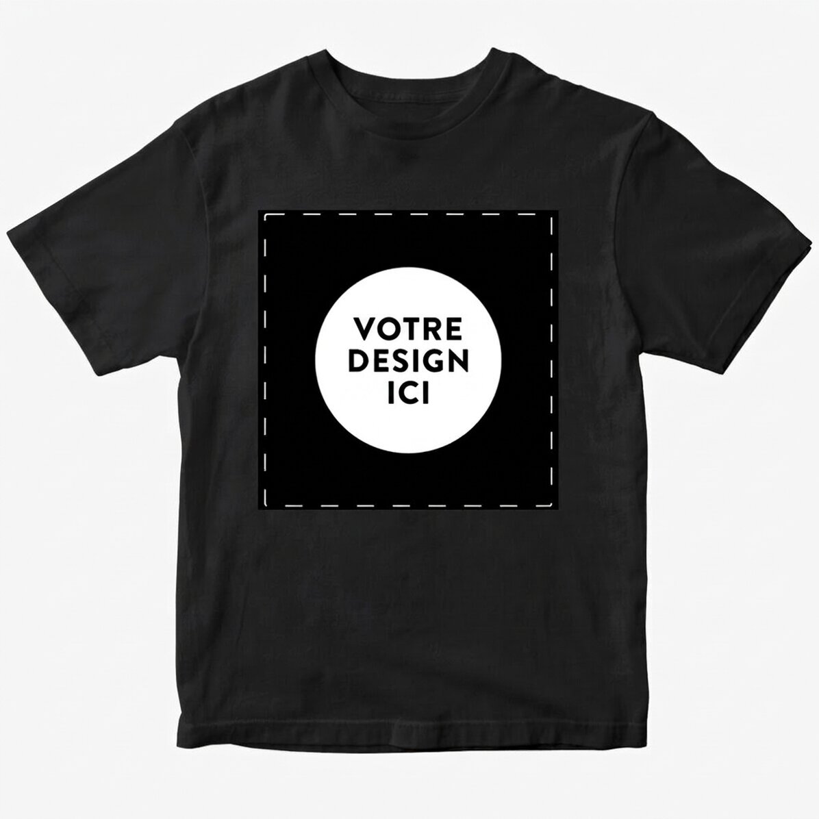 T-shirt en coton personnalisé avec ton motif carré
