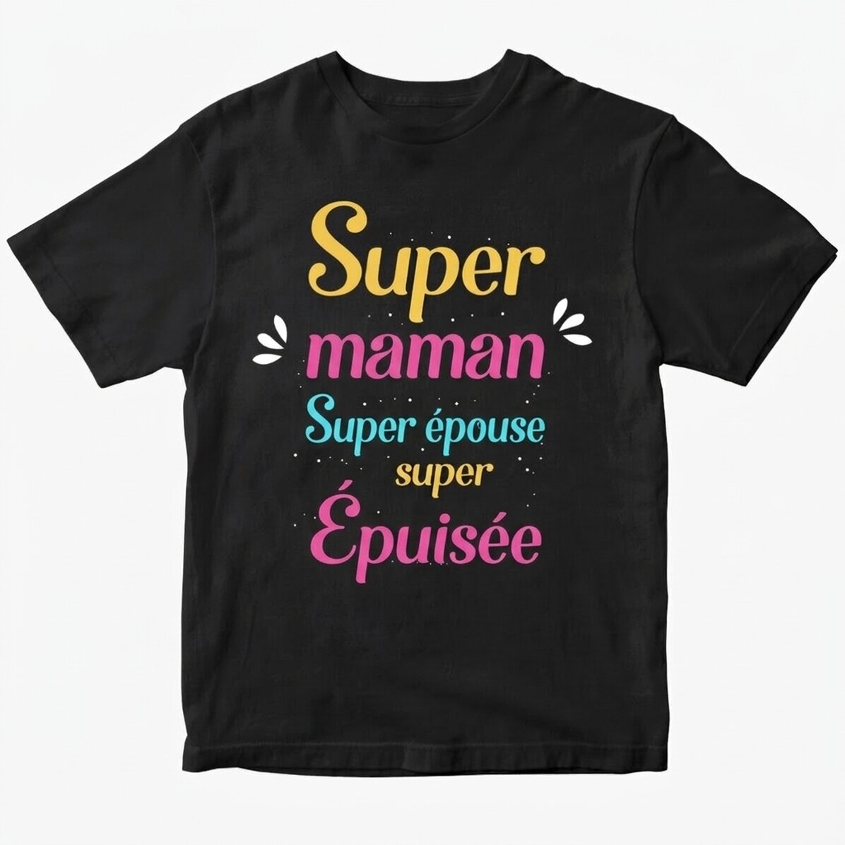 T-shirt en coton personnalisé avec inscription - Super Mama
