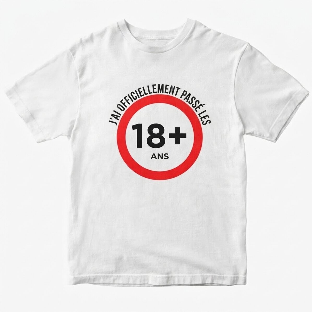 T-shirt en coton personnalisé avec un texte - 18 ans