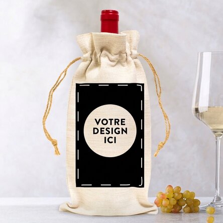Sac pour bouteille de vin personnalisé avec votre motif