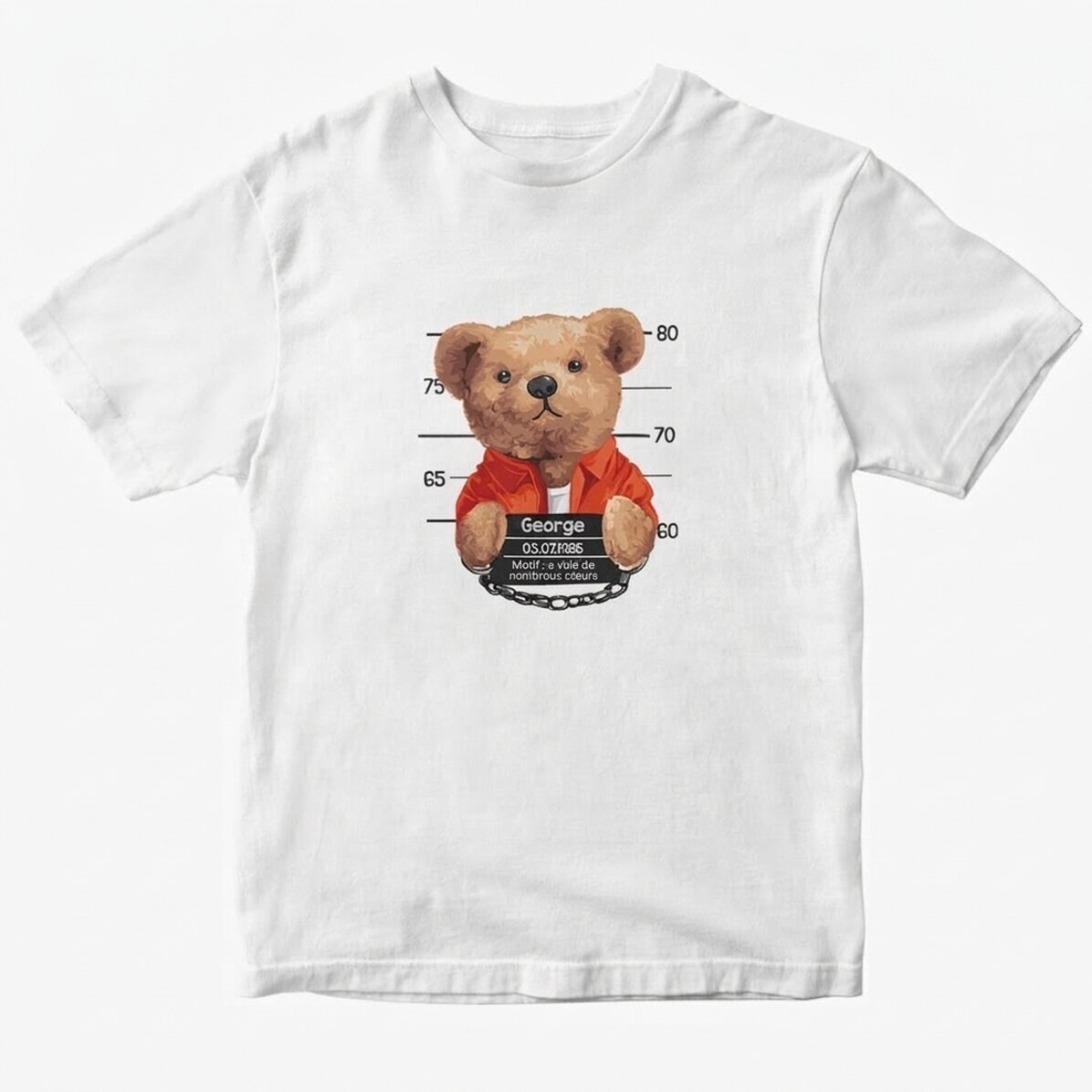T-shirt en coton personnalisé avec inscription - Prison teddy bear