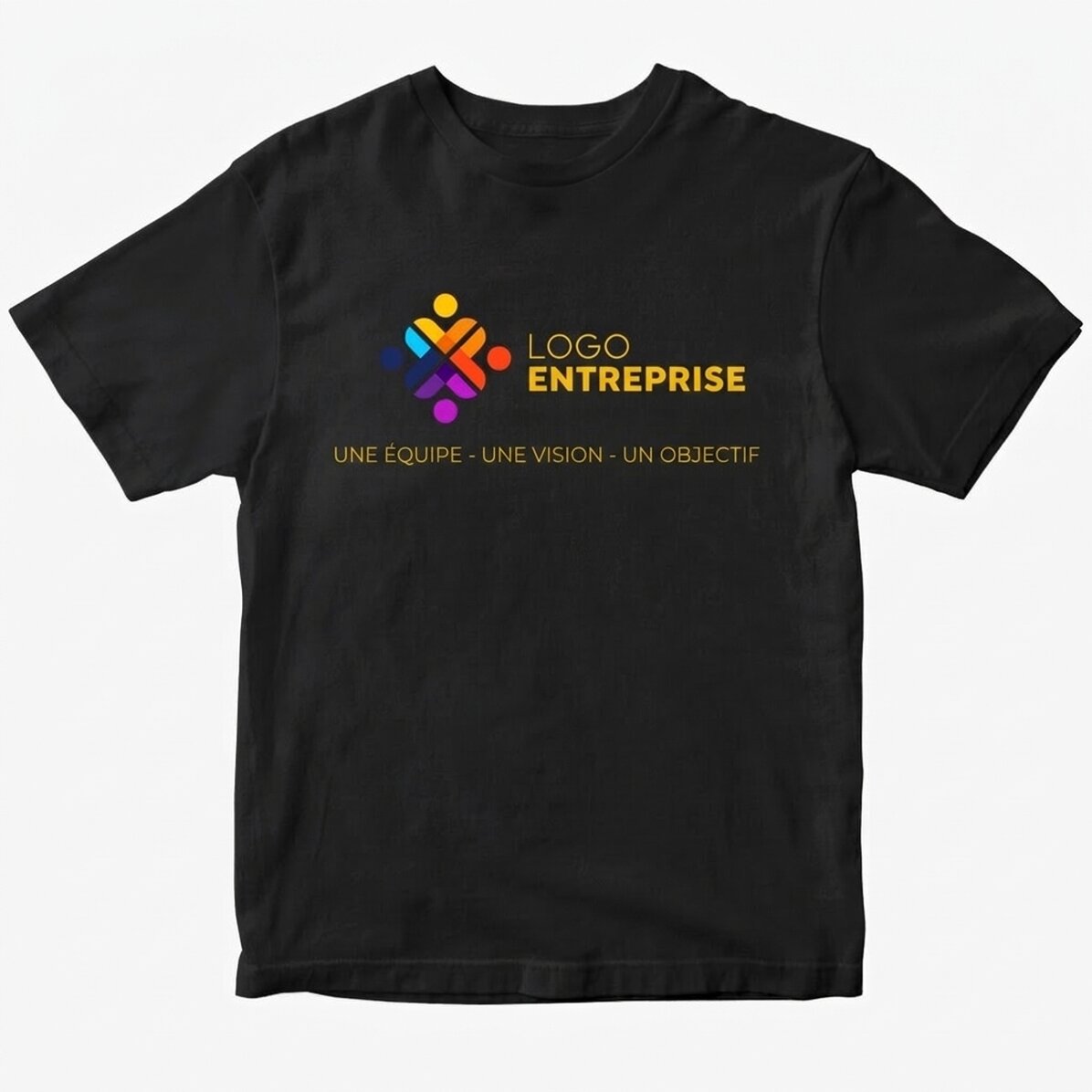 T-shirt en coton personnalisé avec un logo et un texte