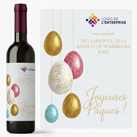 Vin personnalisé avec logo et message - Joyeuses Pâques