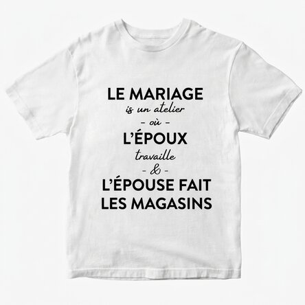 T-shirt en coton personnalisé avec un message sur le mariage