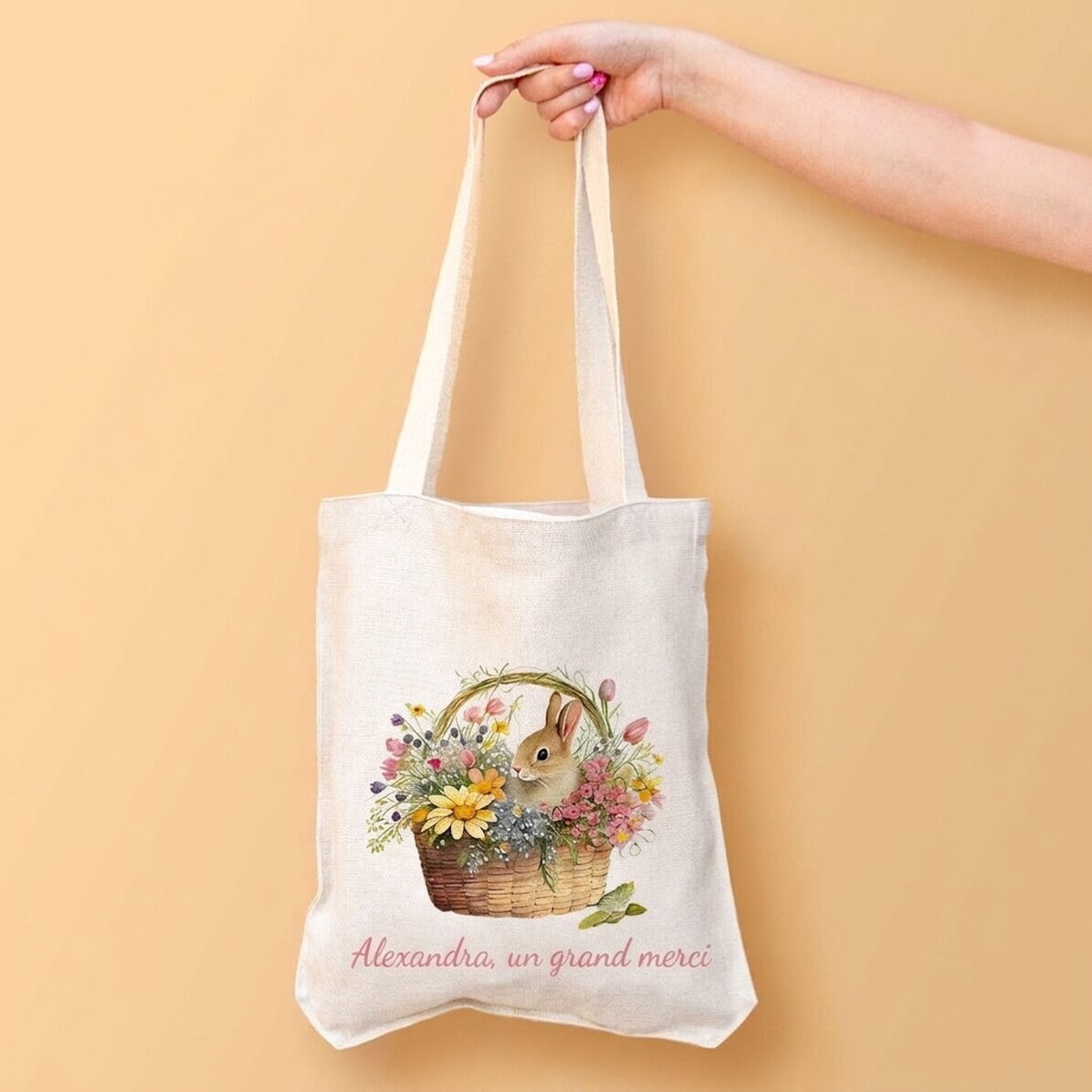 Sac personnalisé avec prénom - Lapin