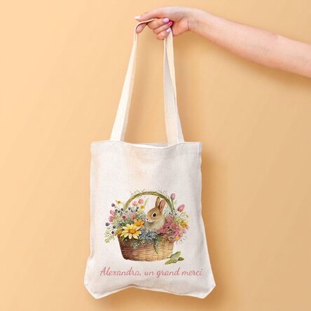 Sac personnalisé avec prénom - Lapin