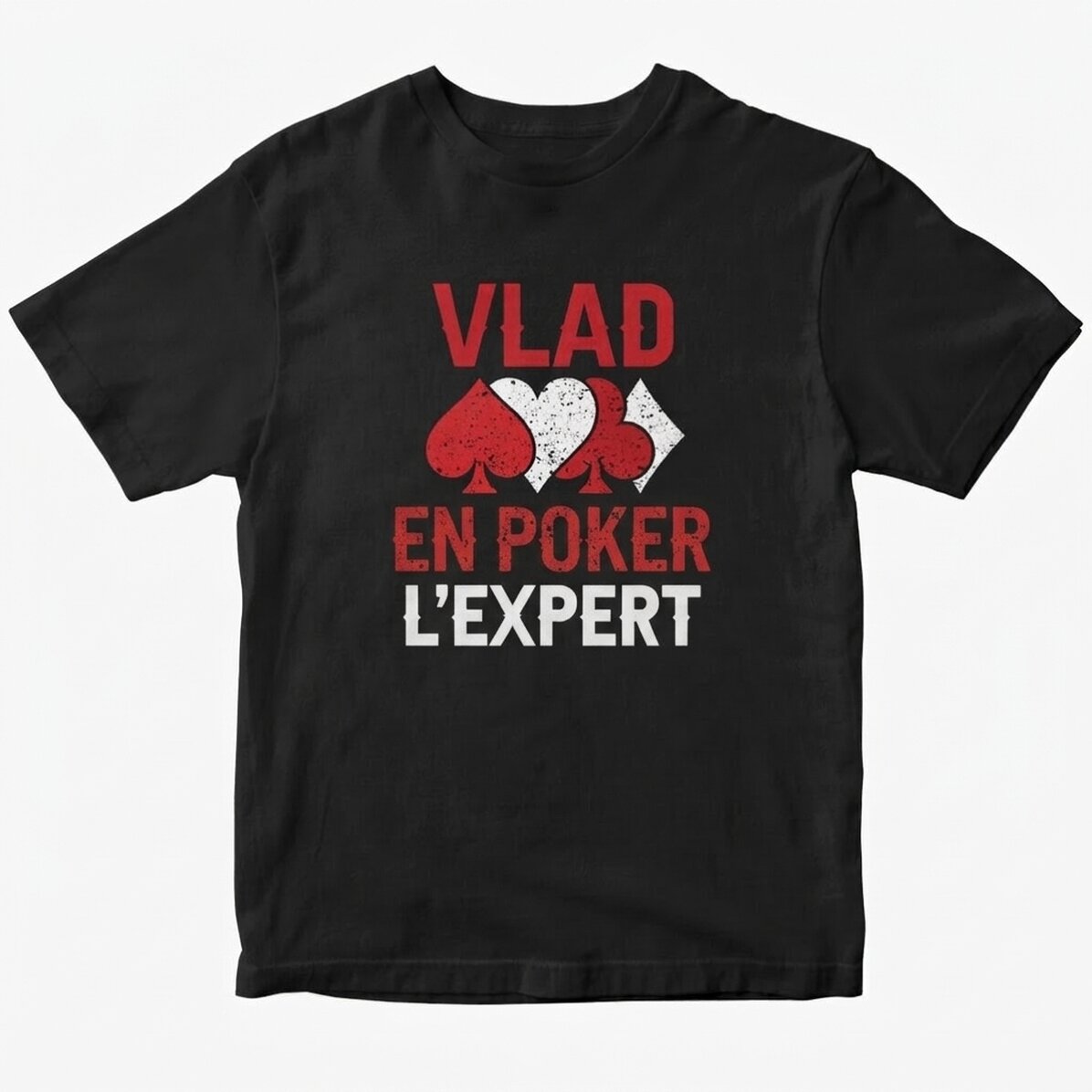 T-shirt en coton personnalisé avec inscription - Expert en poker