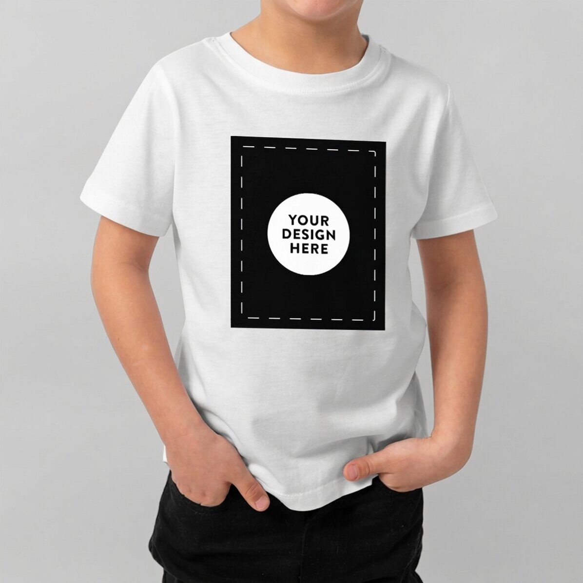 T-shirt en coton pour enfants, personnalisé avec votre illustration de portrait