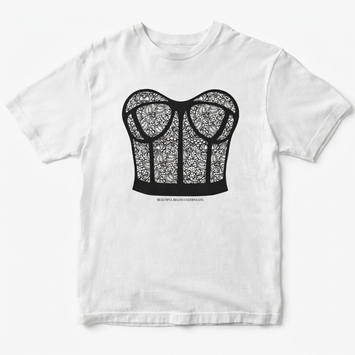 T-shirt en coton personnalisé avec un texte - Corset