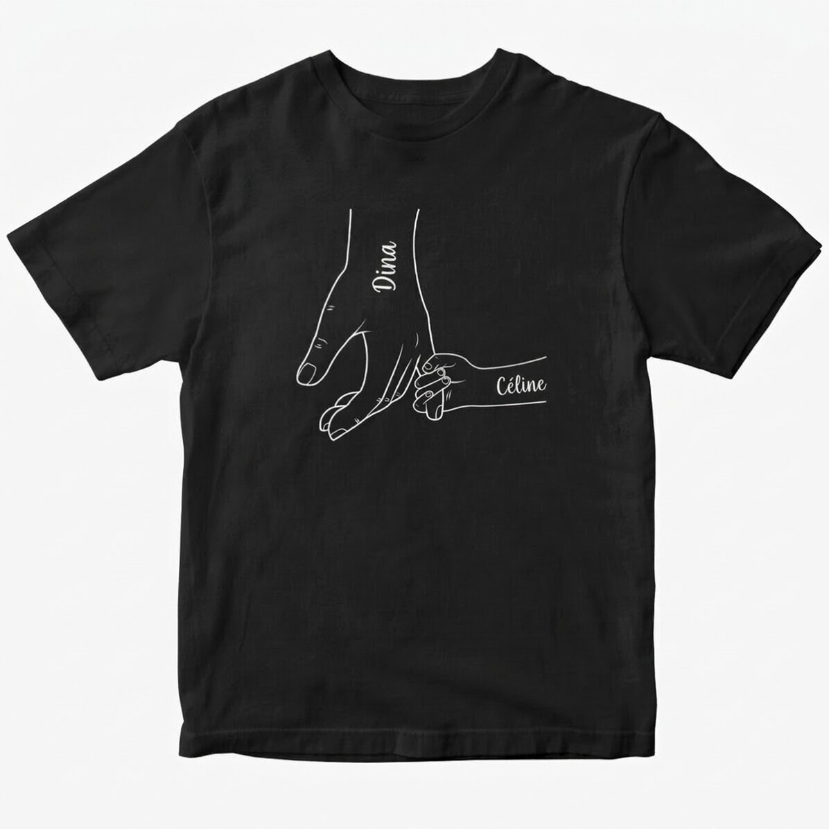 T-shirt en coton personnalisé avec le texte « Toujours ensemble »