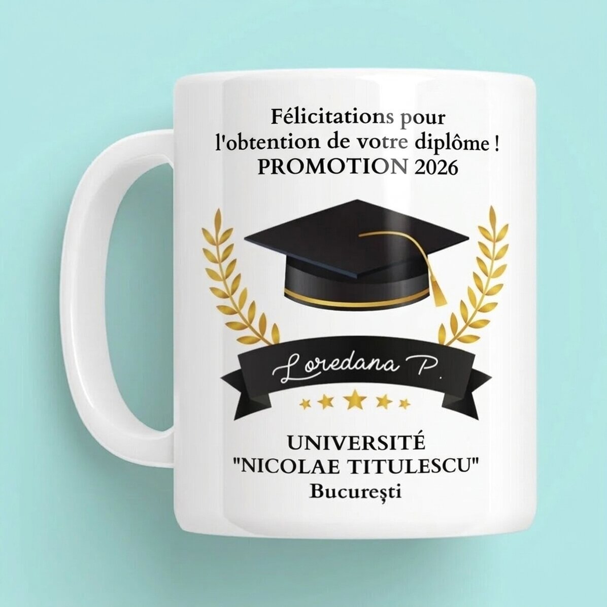 Tasse personnalisée avec inscription - Félicitations pour l
