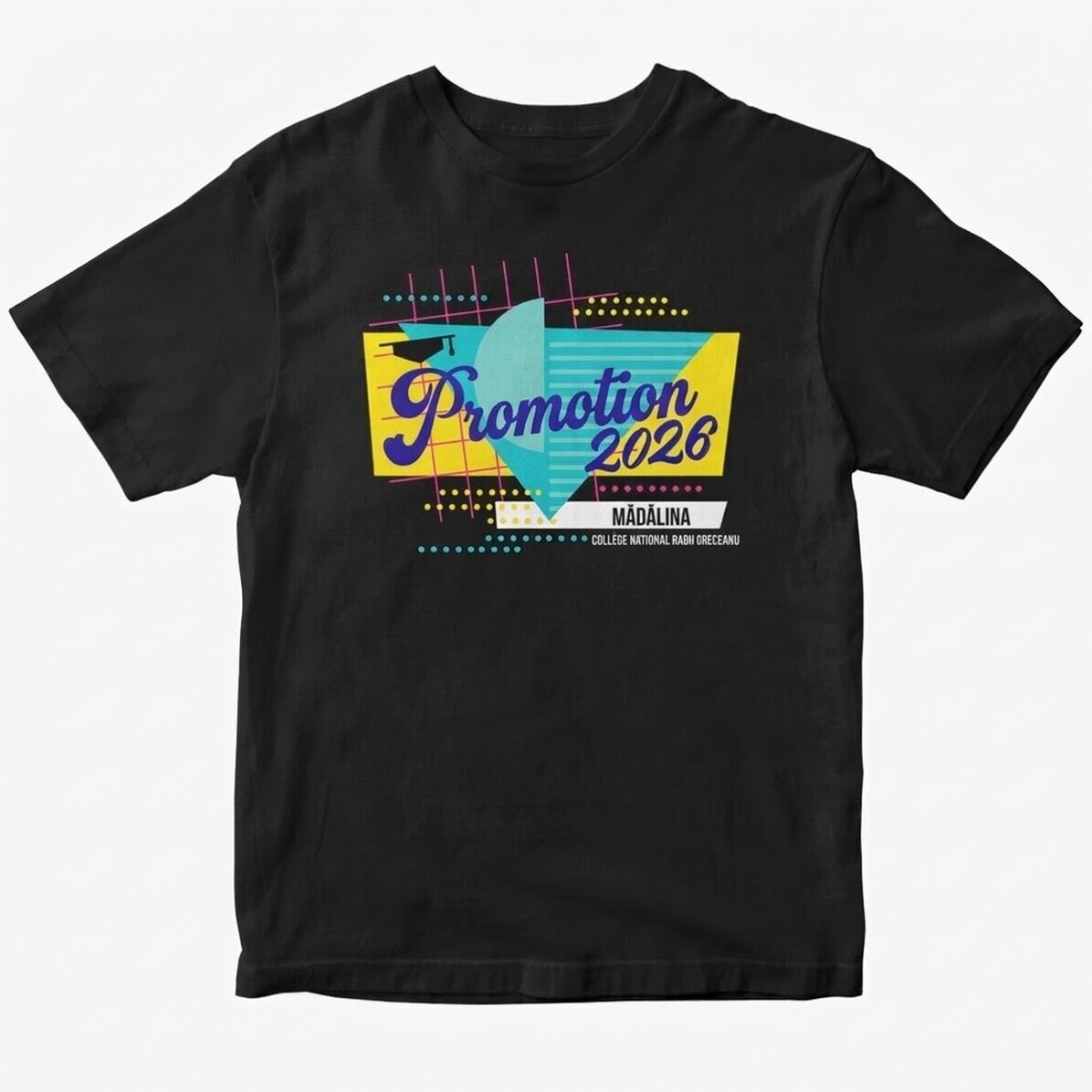 T-shirt en coton personnalisé avec un texte - Modèle rétro pour la remise des diplômes