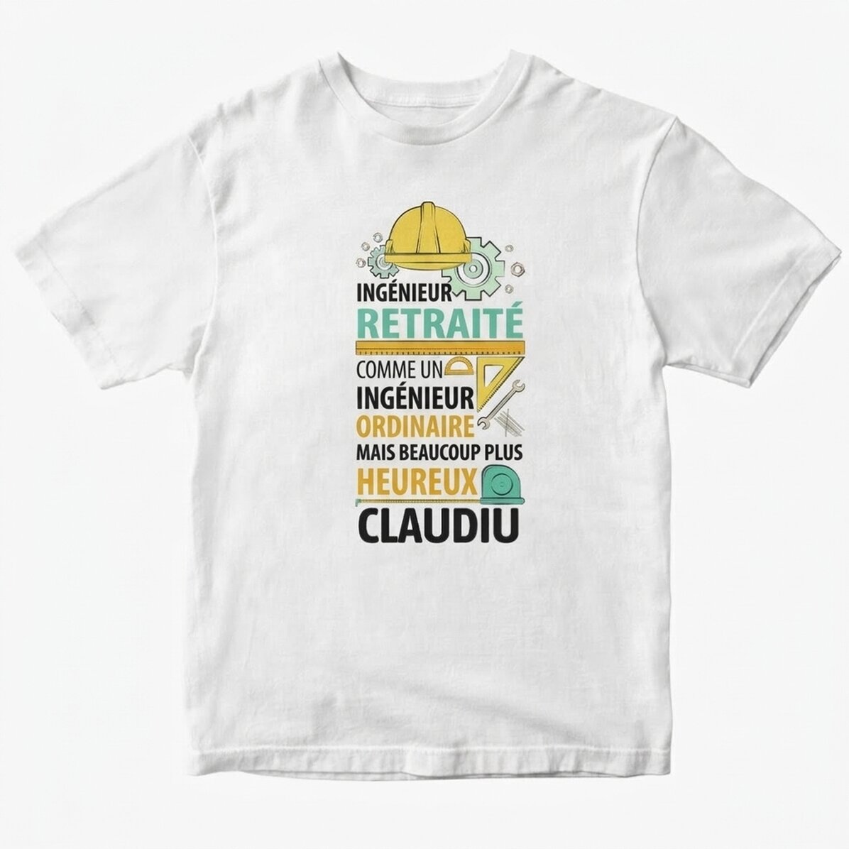 T-shirt en coton personnalisé avec inscription - Ingénieur à la retraite
