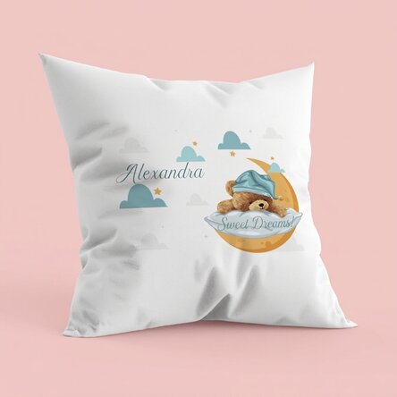 Coussin personnalisé avec inscription - Ourson