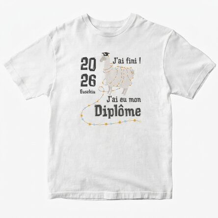 T-shirt en coton personnalisé avec un texte - Diplama