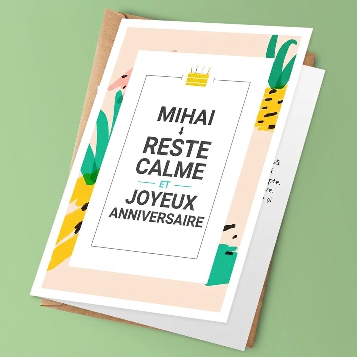 Carte de vœux personnalisée avec texte - KEEP CALM and happy birthday