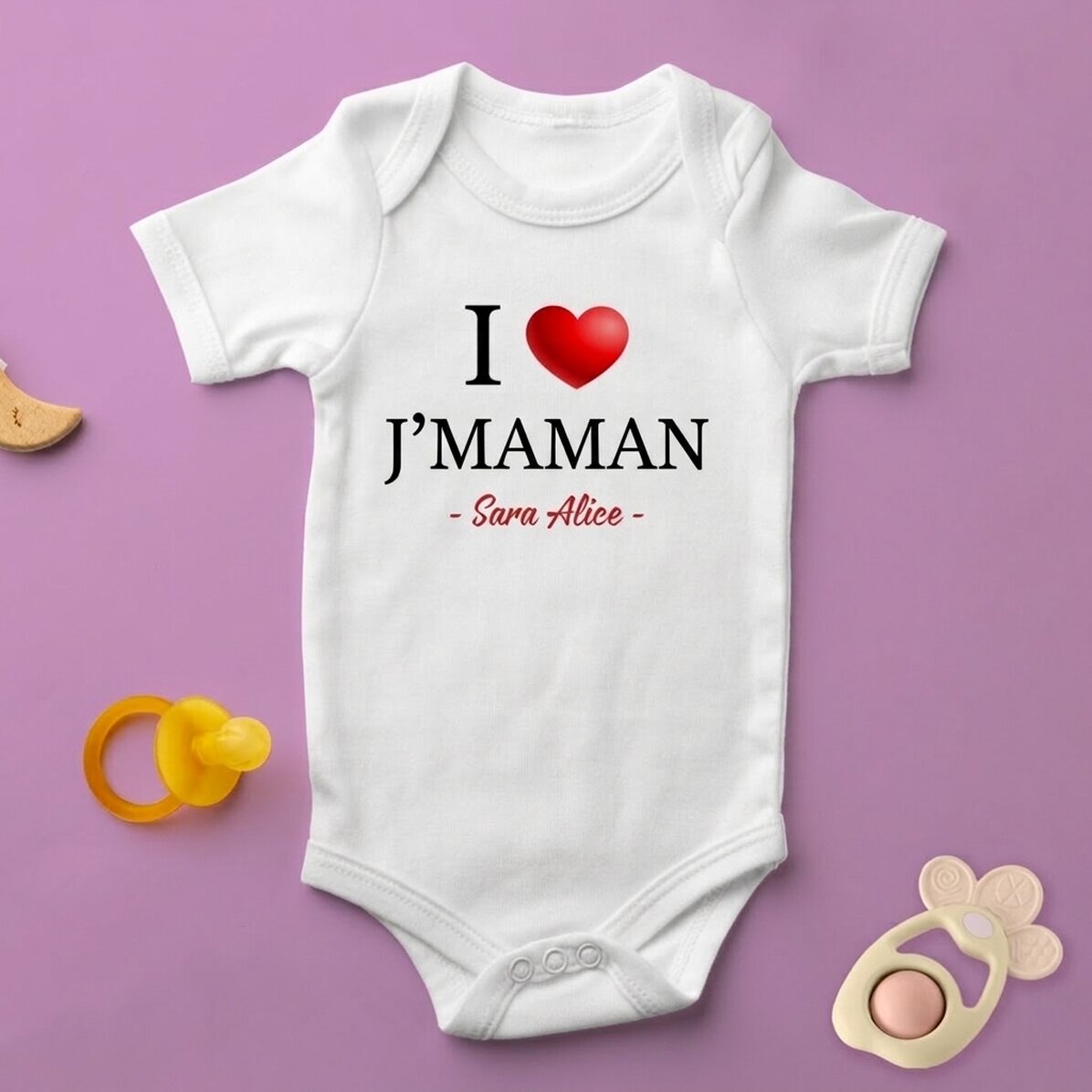 Body pour enfant personnalisé avec le message « i love »