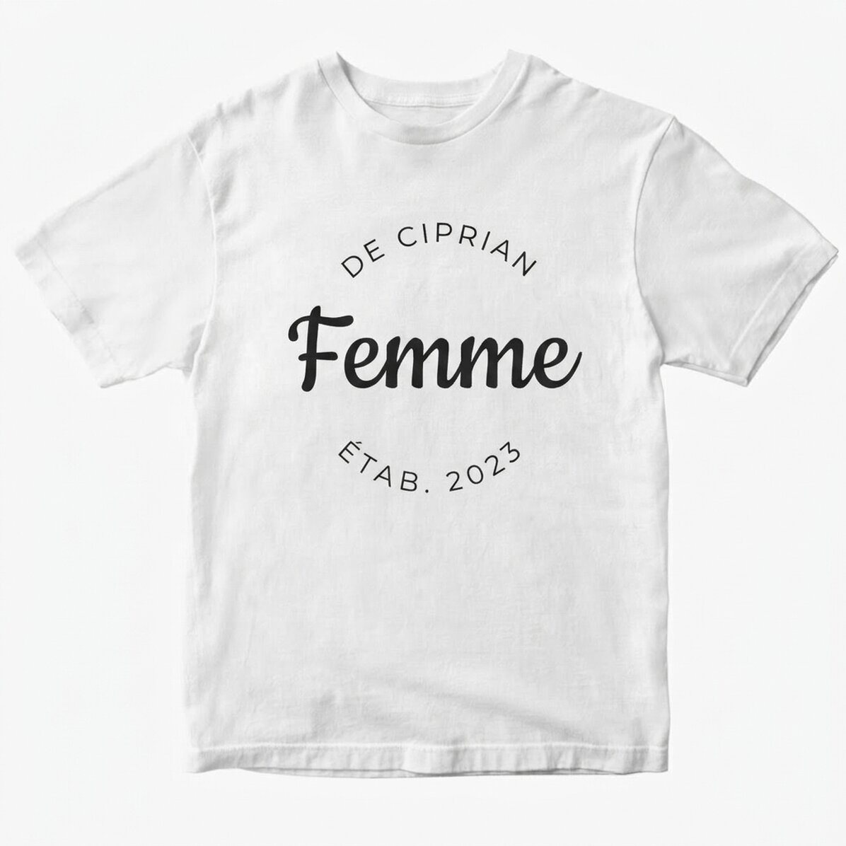 T-shirt en coton personnalisé avec inscription - Hubby & Wifey