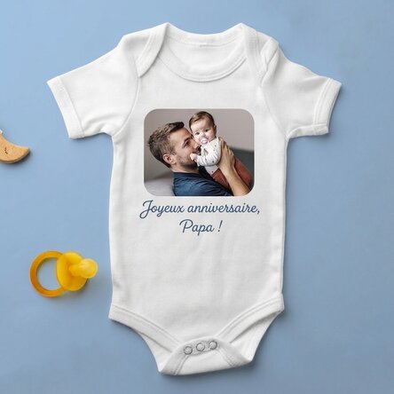 Body pour bébé personnalisé avec une photo et un texte