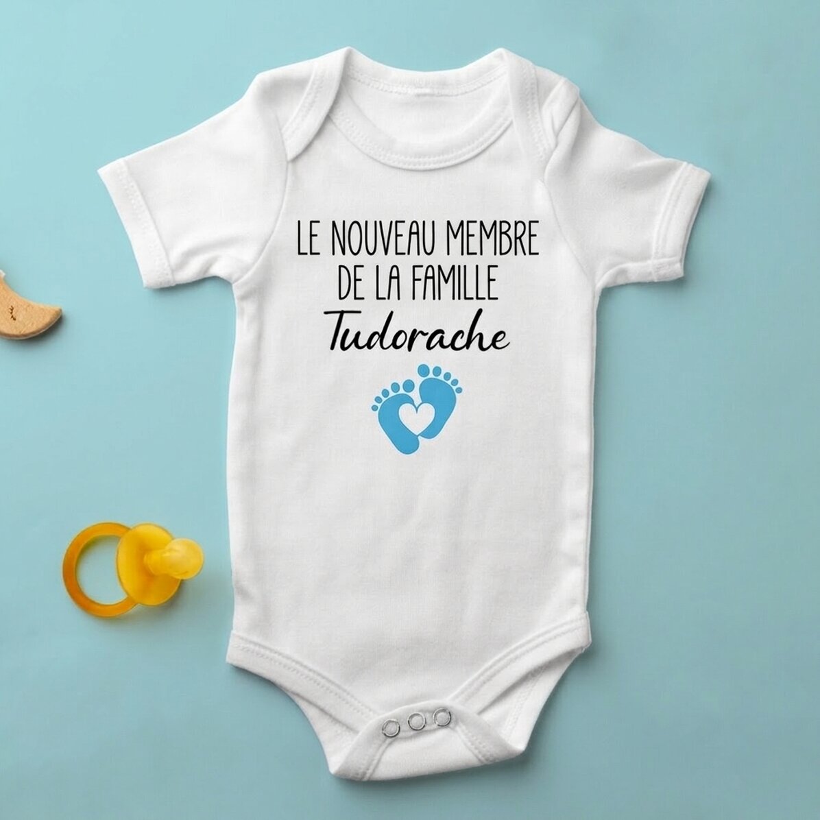 Body pour bébé personnalisé avec un message - Le nouveau membre