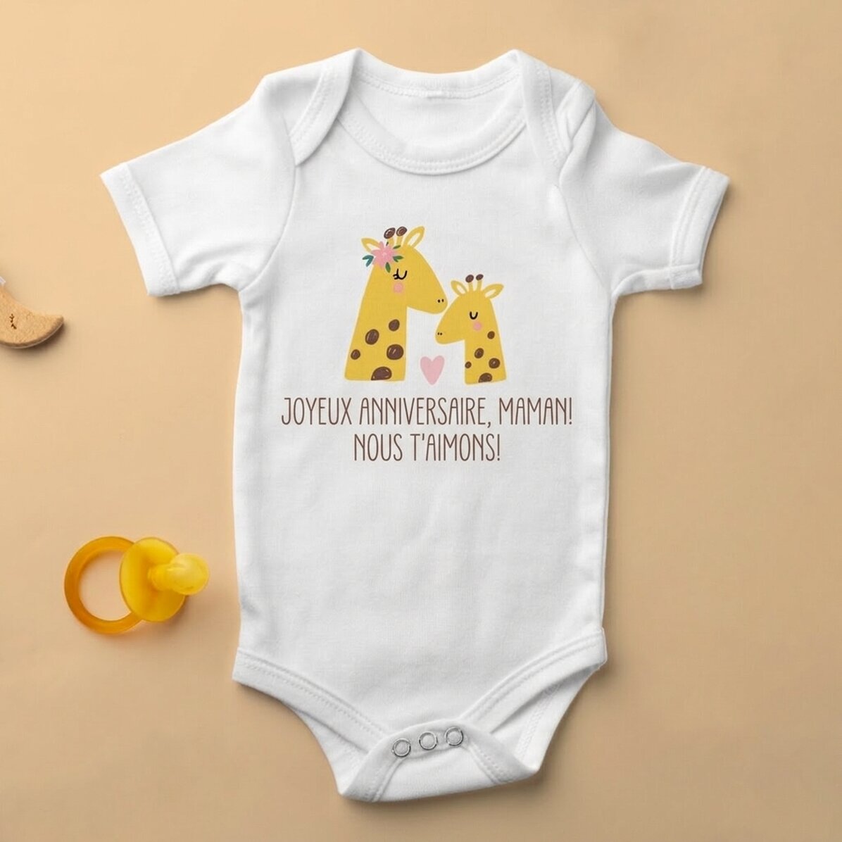 Body pour bébé personnalisé avec un message pour les mamans