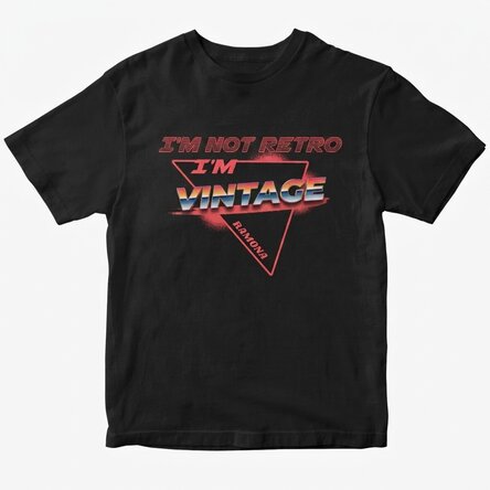 T-shirt en coton personnalisé avec le texte « I'm retro »