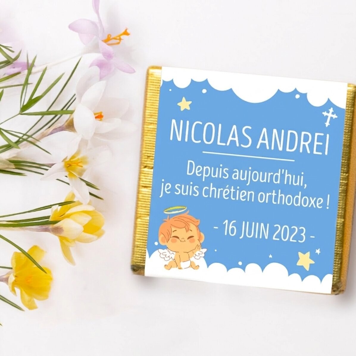 Mini-chocolat personnalisé avec message - « À partir d