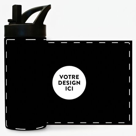 Thermos avec poignée et paille, personnalisé avec votre motif