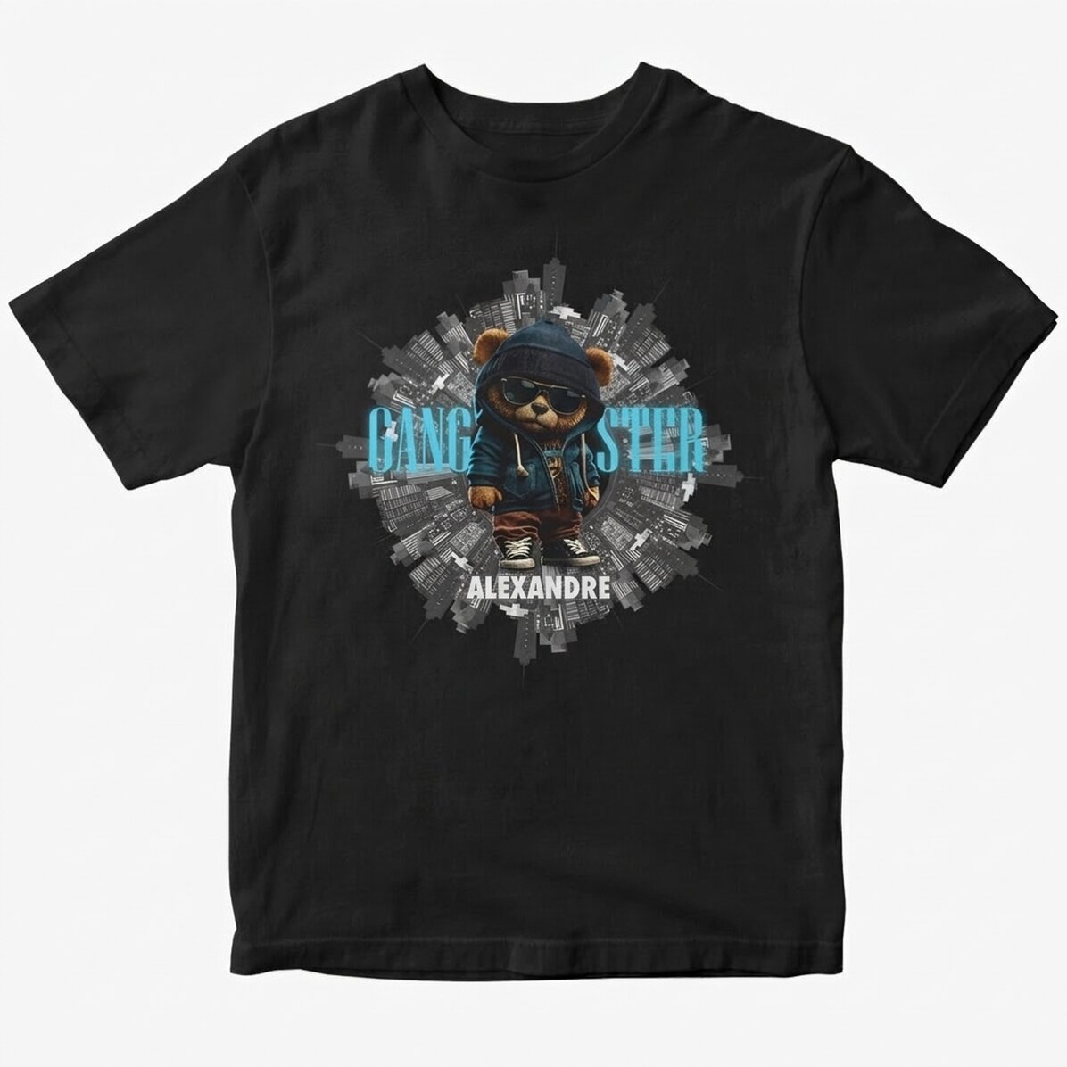 T-shirt en coton personnalisé avec un texte - Gangster