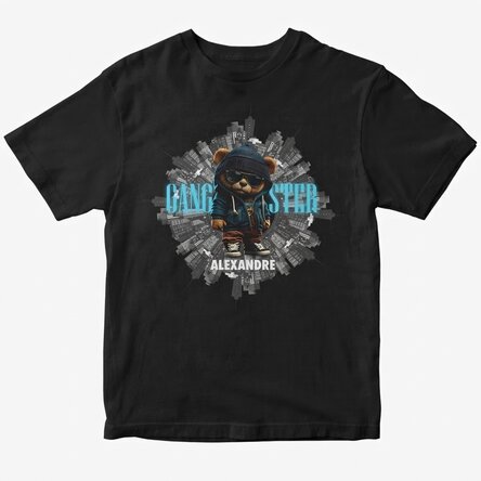 T-shirt en coton personnalisé avec un texte - Gangster