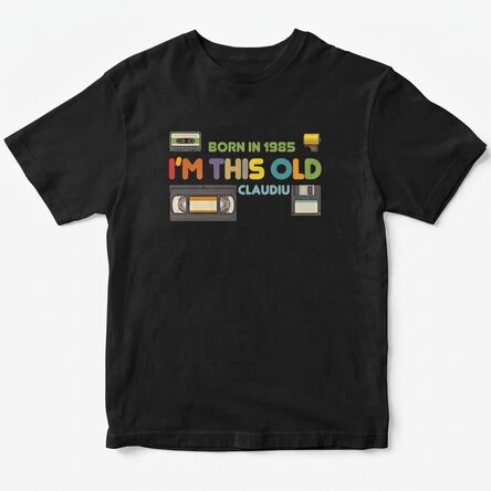 T-shirt en coton personnalisé avec le texte « I'm this old »