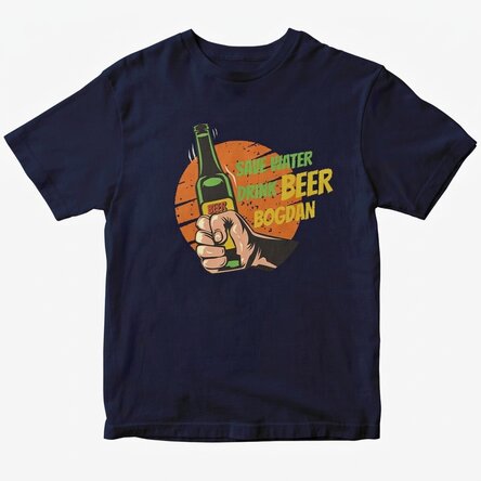 T-shirt en coton personnalisé avec le texte « Save water, drink beer »