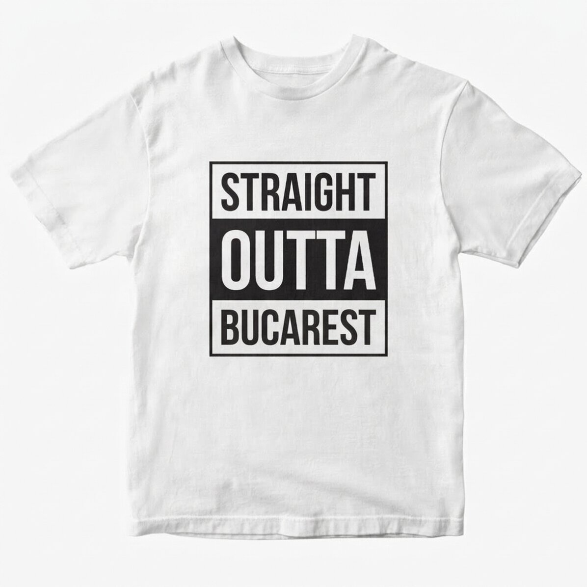 T-shirt en coton personnalisé avec un texte - Straight outta