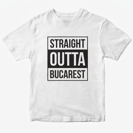 T-shirt en coton personnalisé avec un texte - Straight outta