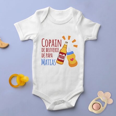 Body pour bébé personnalisé avec un message - Drinking buddy