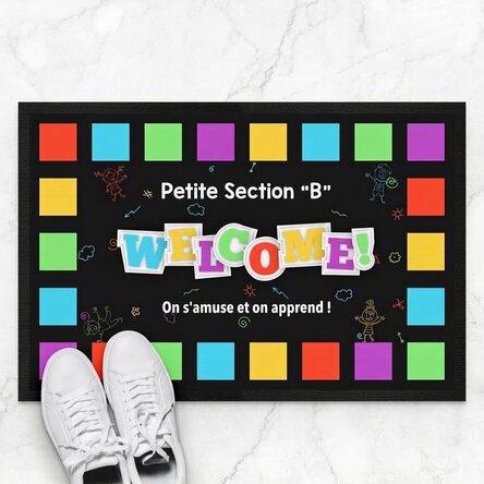 Paillasson d'entrée personnalisé avec inscription - École maternelle