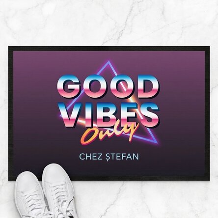 Paillasson personnalisé avec inscription - « Good vibes only »
