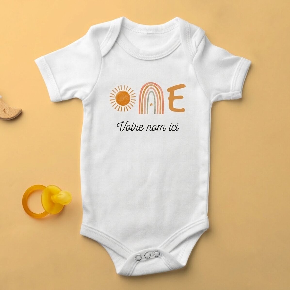 Body pour bébé personnalisé avec un prénom - ONE