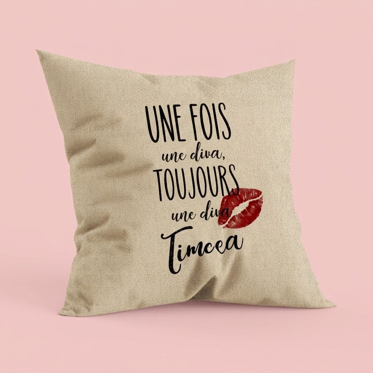 Coussin personnalisé avec inscription - Diva - En