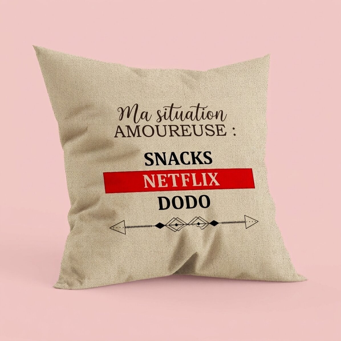 Coussin personnalisé avec inscription - « Relationship status » - In