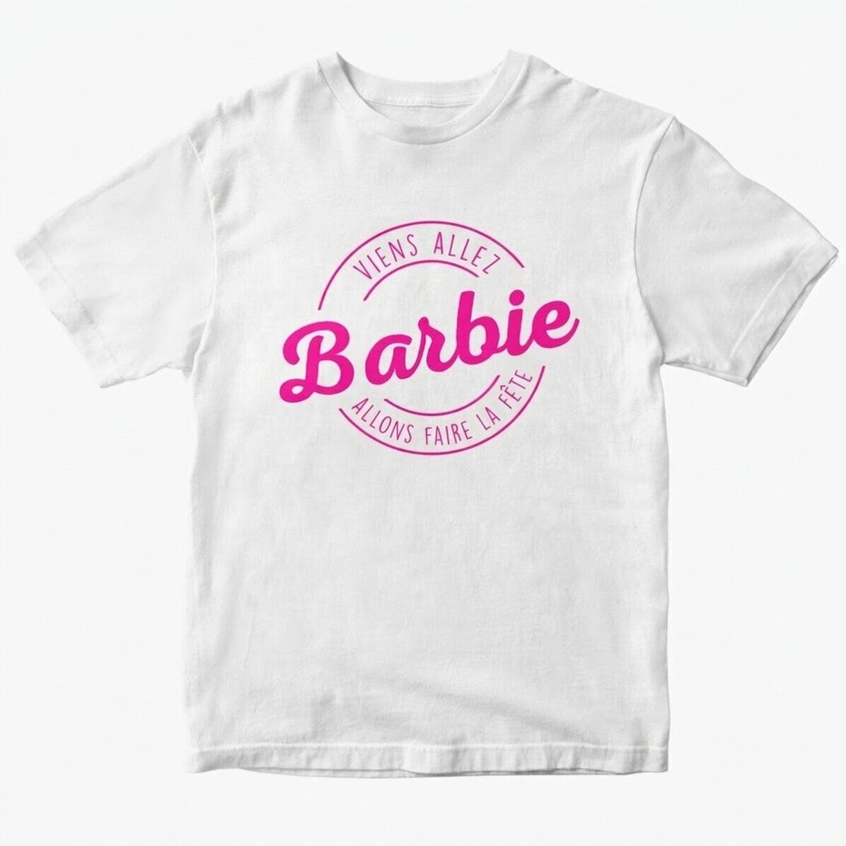 T-shirt en coton personnalisé avec un texte - Barbie